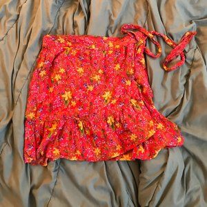 GAP Floral Red and Yellow Skirt